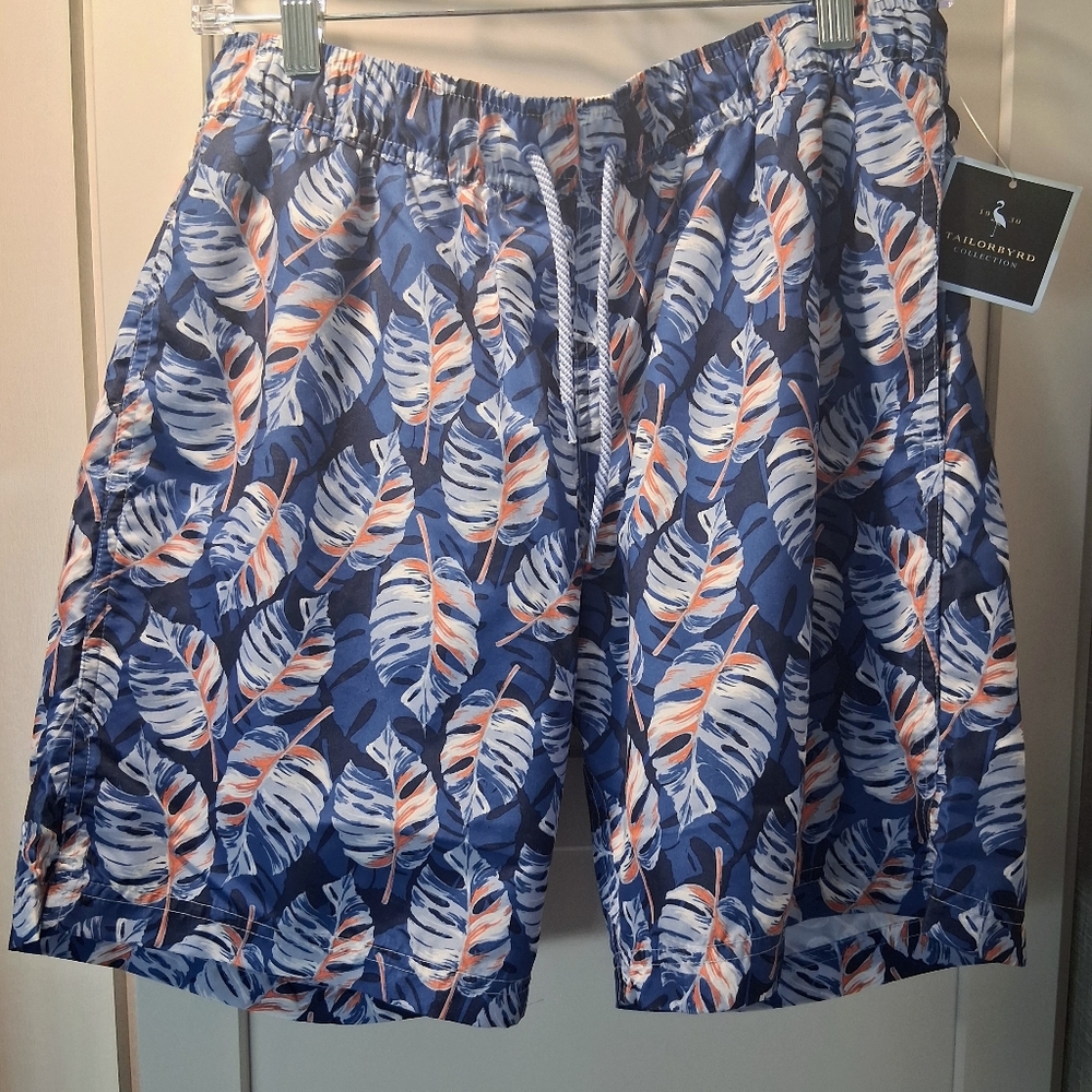 TAILORBYRD Men's S Swimtrunks "BLUE TROPICS" BRAND-NEW w/tags